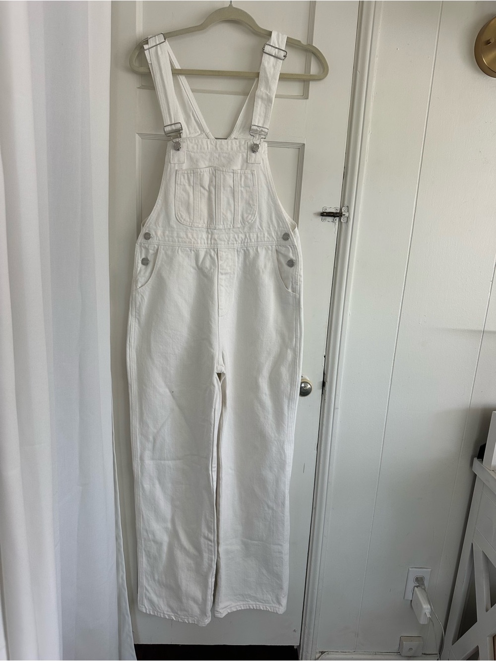 Parke White Women's Denim Overalls - Classic Straight-Leg Bib